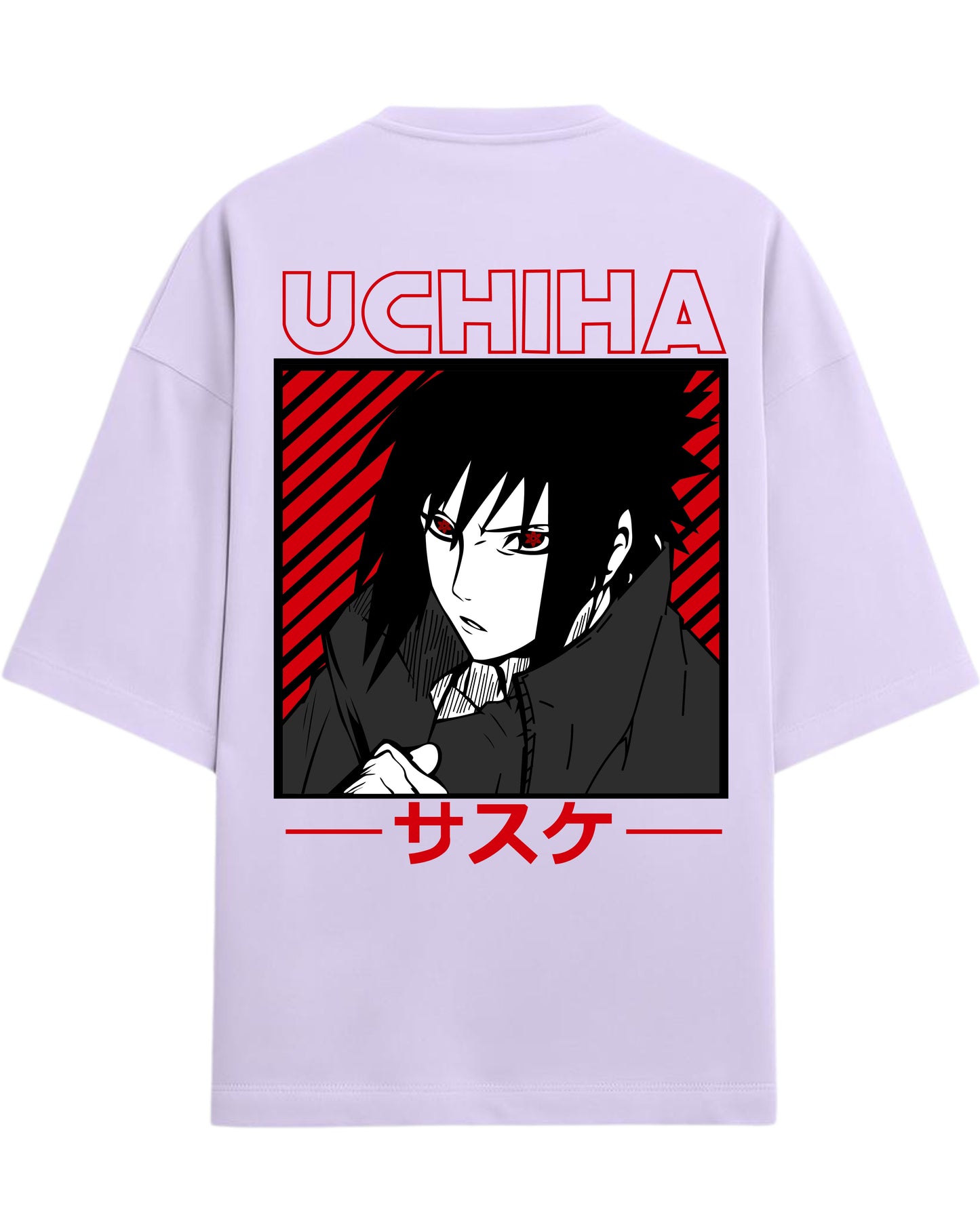 "Uchiha Sasuke" Terry Oversized Tee | Naruto Shippuden Graphic Tee | 100% Premium Cotton