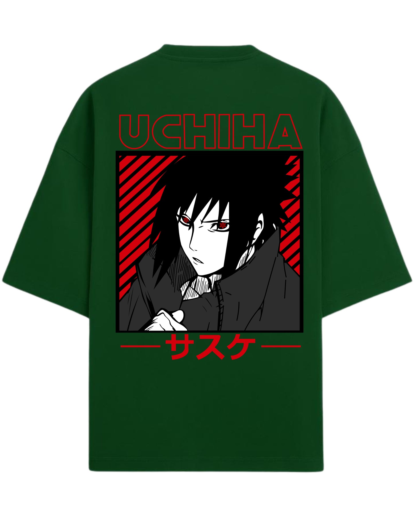 "Uchiha Sasuke" Terry Oversized Tee | Naruto Shippuden Graphic Tee | 100% Premium Cotton