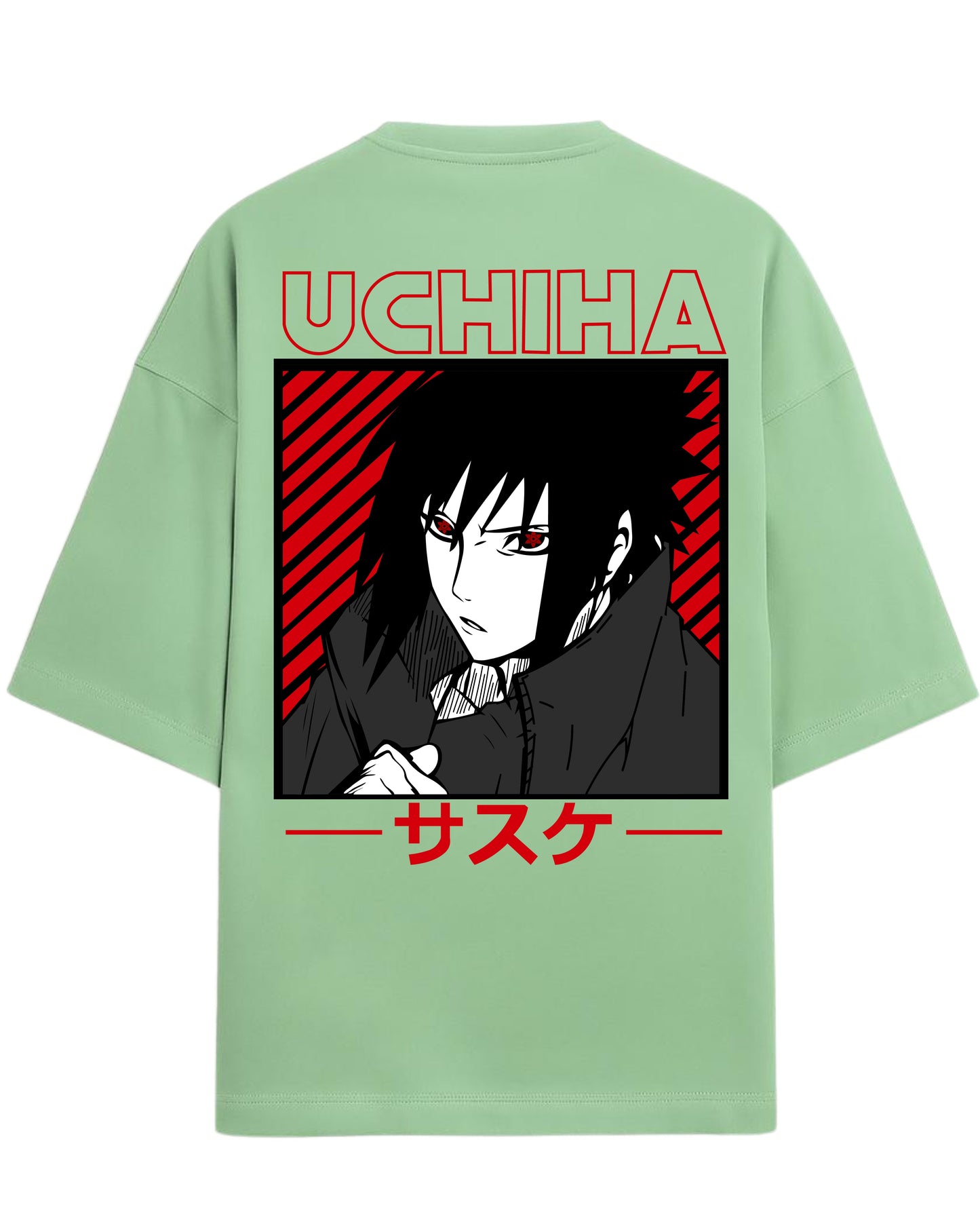 "Uchiha Sasuke" Terry Oversized Tee | Naruto Shippuden Graphic Tee | 100% Premium Cotton