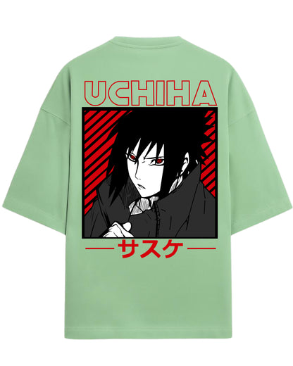 "Uchiha Sasuke" Terry Oversized Tee | Naruto Shippuden Graphic Tee | 100% Premium Cotton