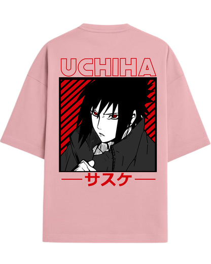 "Uchiha Sasuke" Terry Oversized Tee | Naruto Shippuden Graphic Tee | 100% Premium Cotton