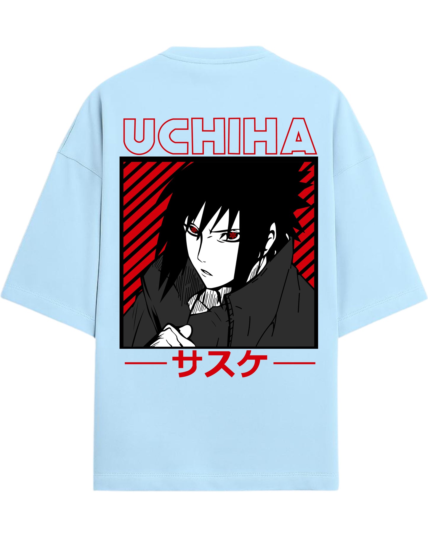 "Uchiha Sasuke" Terry Oversized Tee | Naruto Shippuden Graphic Tee | 100% Premium Cotton