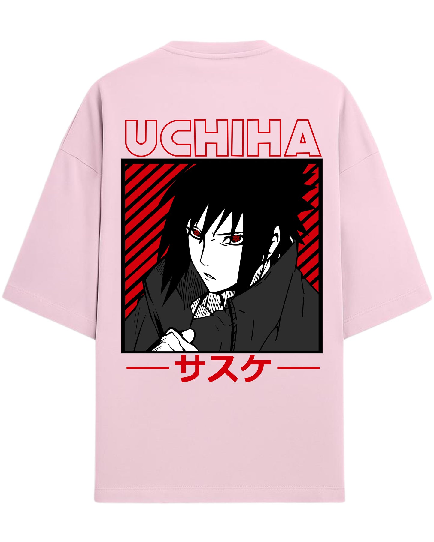 "Uchiha Sasuke" Terry Oversized Tee | Naruto Shippuden Graphic Tee | 100% Premium Cotton