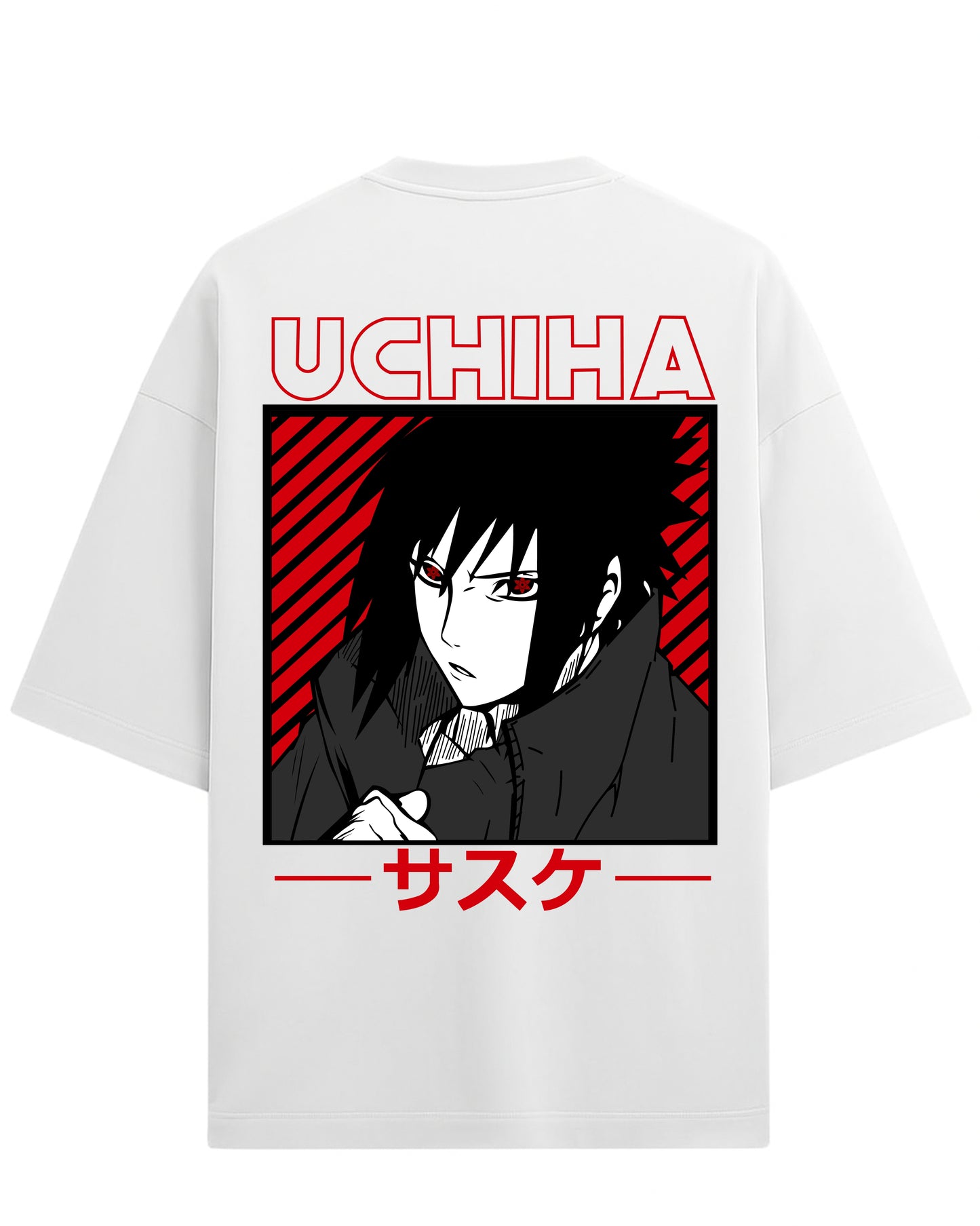 "Uchiha Sasuke" Terry Oversized Tee | Naruto Shippuden Graphic Tee | 100% Premium Cotton