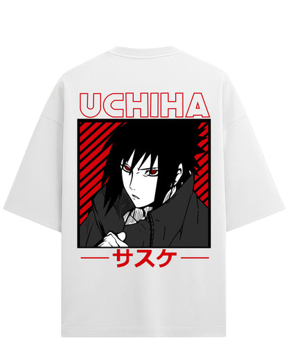 "Uchiha Sasuke" Terry Oversized Tee | Naruto Shippuden Graphic Tee | 100% Premium Cotton