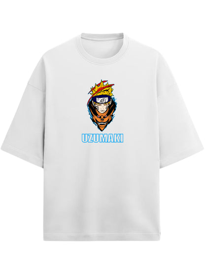 Naruto Uzumaki Terry Oversized T-Shirt | Naruto Shippuden Anime Graphic Tee | 100% Premium Cotton