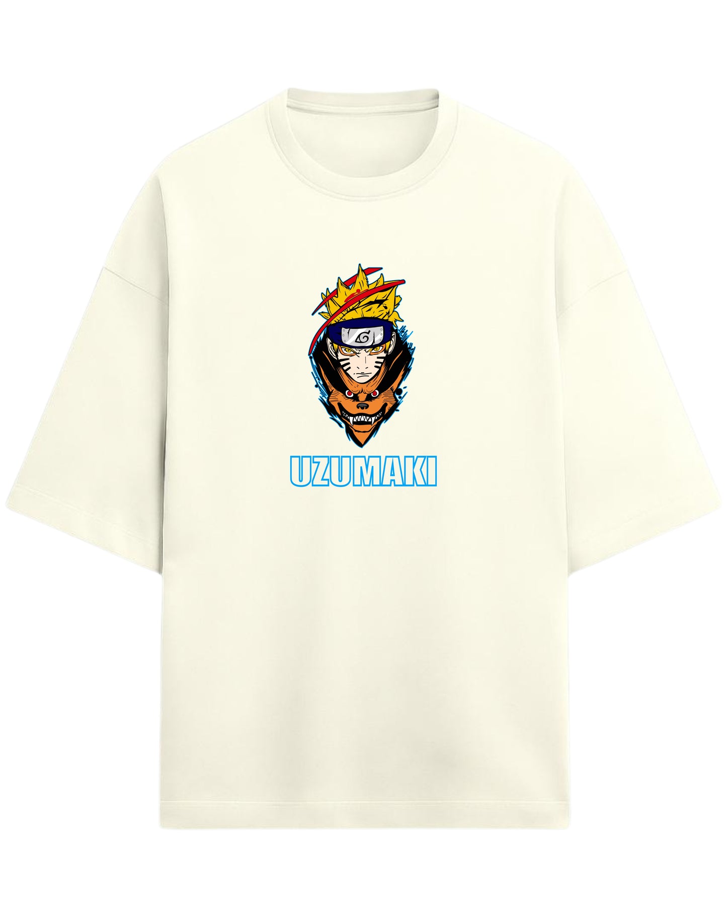 Naruto Uzumaki Terry Oversized T-Shirt | Naruto Shippuden Anime Graphic Tee | 100% Premium Cotton