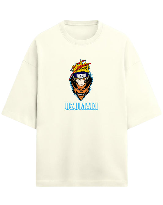 Naruto Uzumaki Terry Oversized T-Shirt | Naruto Shippuden Anime Graphic Tee | 100% Premium Cotton
