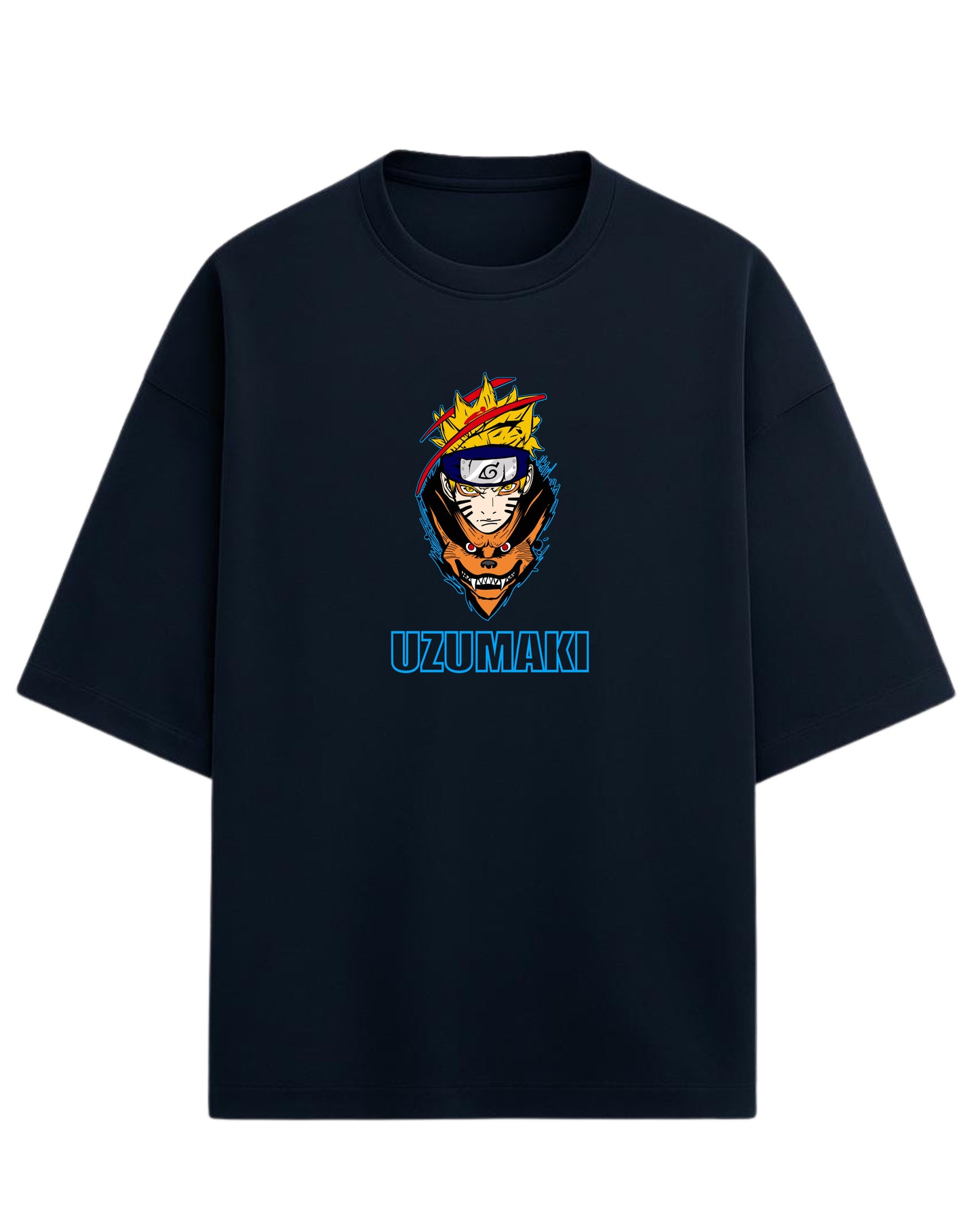 Naruto Uzumaki Terry Oversized T-Shirt | Naruto Shippuden Anime Graphic Tee | 100% Premium Cotton
