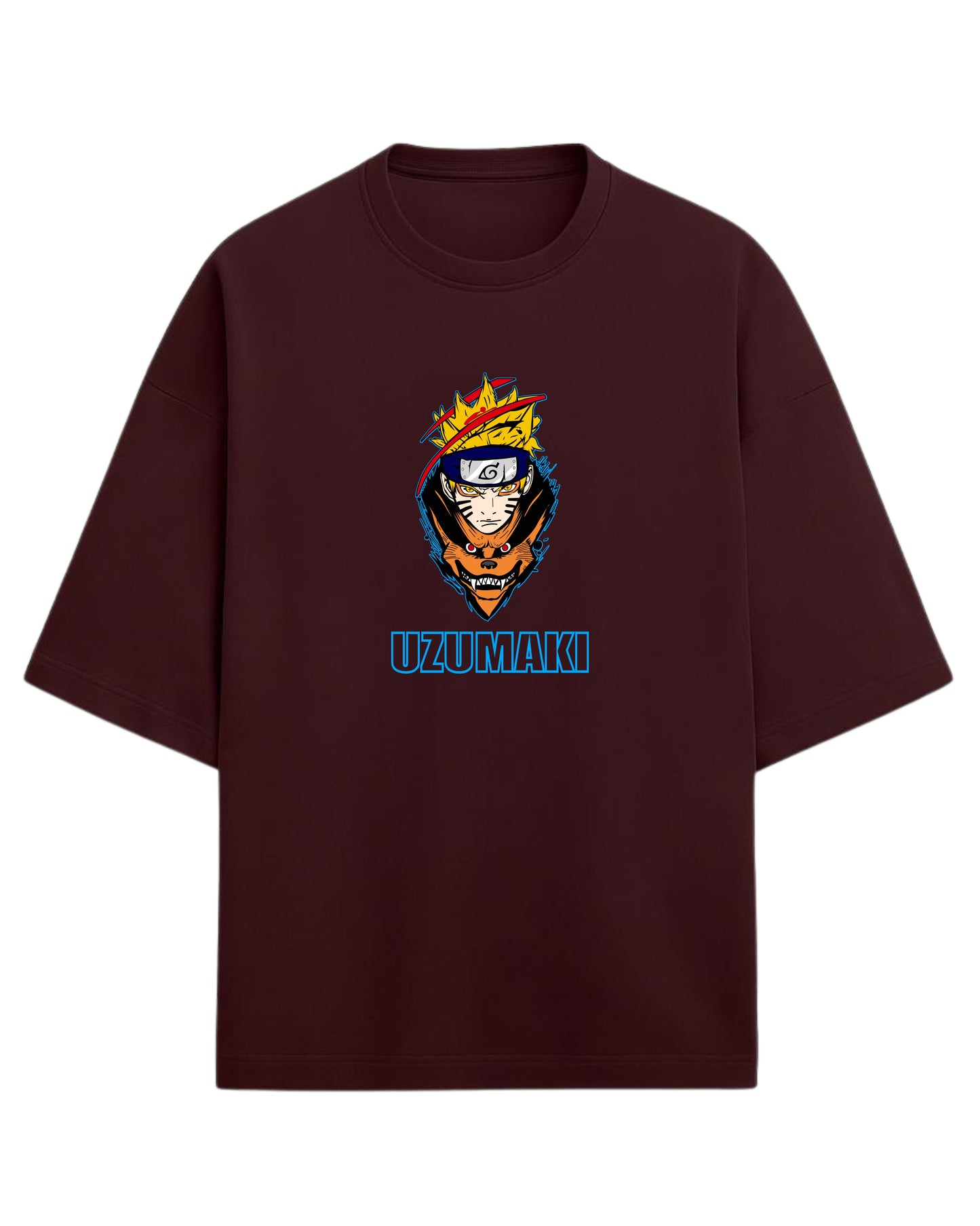 Naruto Uzumaki Terry Oversized T-Shirt | Naruto Shippuden Anime Graphic Tee | 100% Premium Cotton