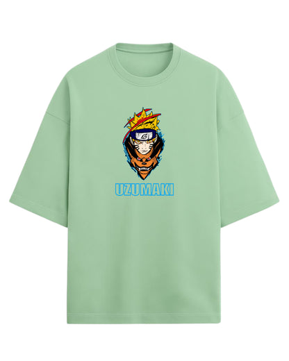 Naruto Uzumaki Terry Oversized T-Shirt | Naruto Shippuden Anime Graphic Tee | 100% Premium Cotton